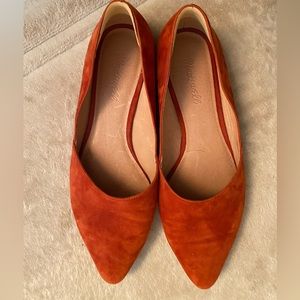 Madewell burnt orange suede loafers